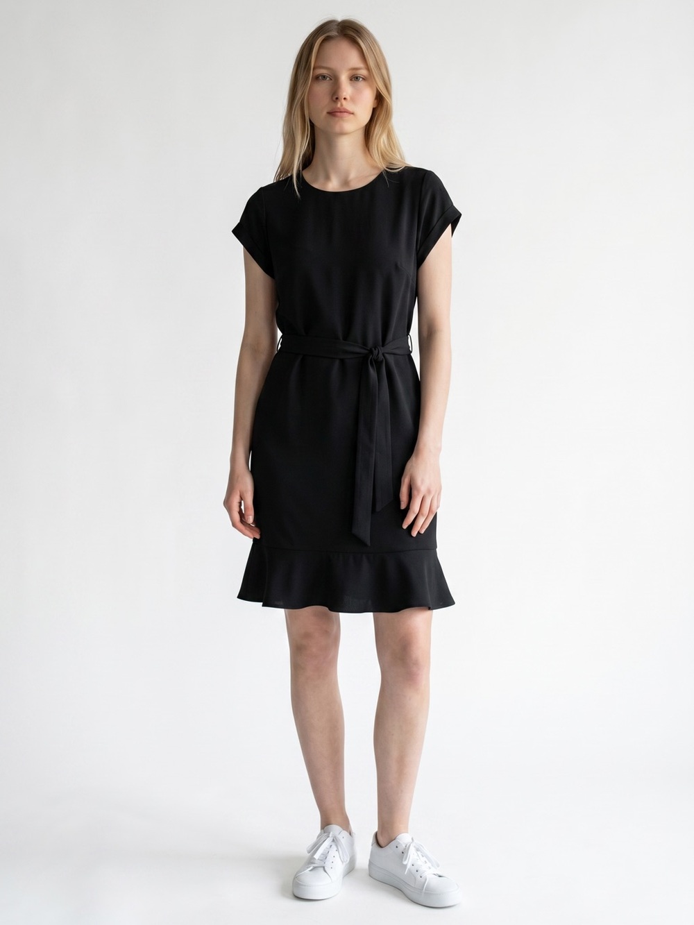 Banana Republic Flounce-Hem Fit-and-Flare Black Dress - Size M (NWOT)